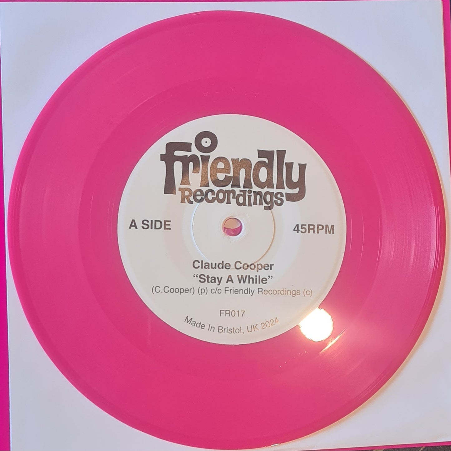 Claude Cooper - Stay A While / Dance Tonight - Friendly Recordings - 7" PINK Last 1