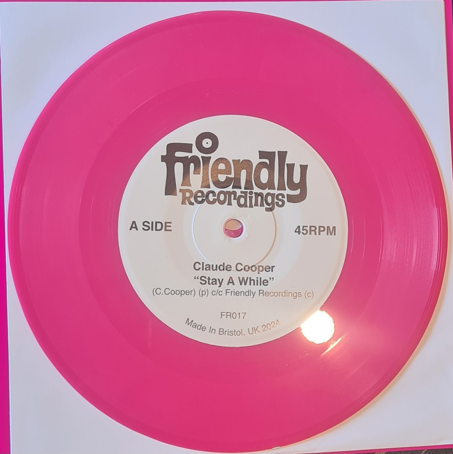 Claude Cooper - Stay A While / Dance Tonight - Friendly Recordings - 7" PINK Last 3