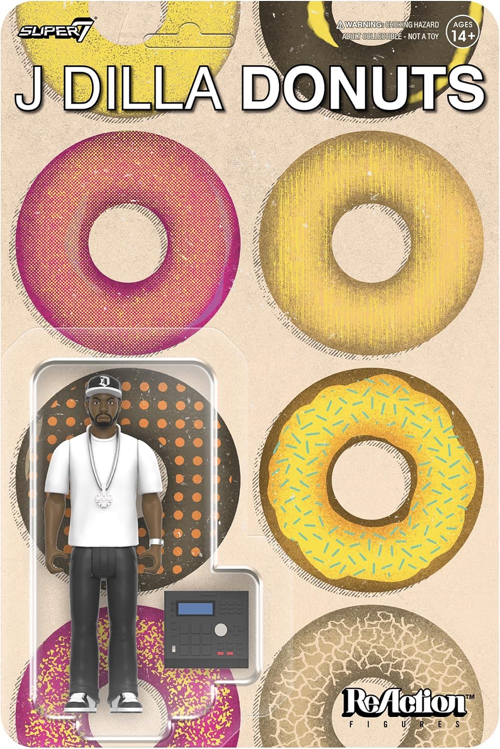 Super7 - Reaction Figure J Dilla (Donuts) - 3.75" J Dilla Action Figure with Accessories