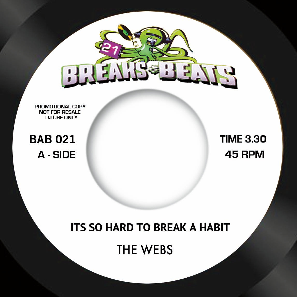 Pre Order - BREAKS & BEATS VOL 21 - THE WEBS - ITS SO HARD TO BREAK A HABIT / GAMITH - DARKNESS - 7" Last 3