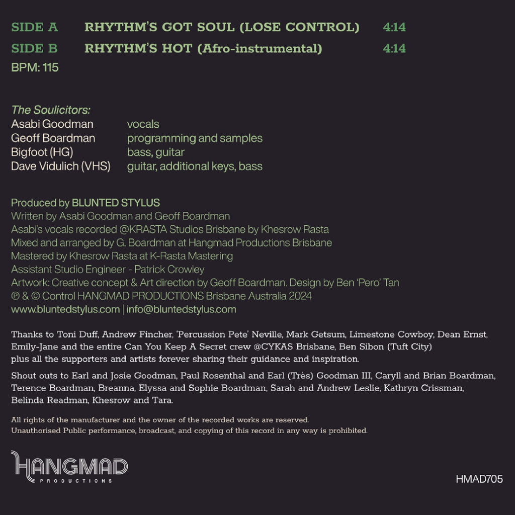Blunted Stylus ft. Asabi Goodman - Rhythm’s Got Soul - 7" Last 1