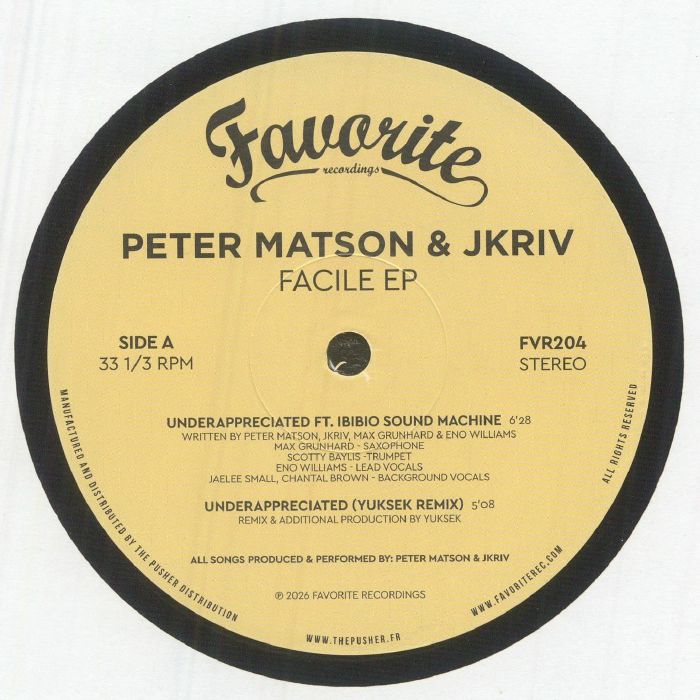 Peter MATSON & JKRIV Facile EP - Favorite France - 12" - Last 1