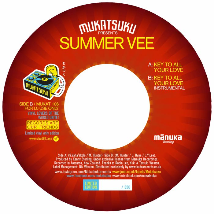 SUMMER VEE - Key To All Your Love - Mukatsuku - 7"