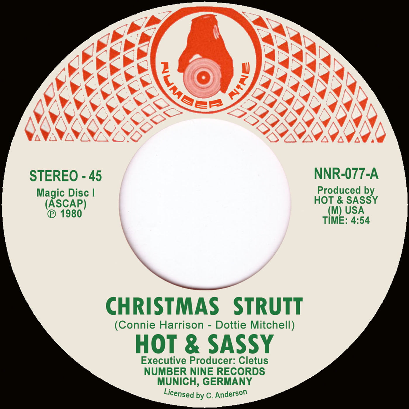 Pre Order - Christmas Strutt -  Hot & Sassy - Number Nine Records - 7"