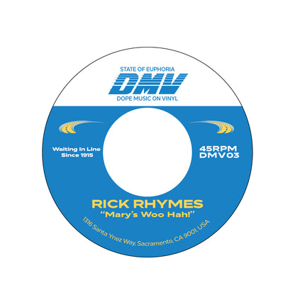 Pre Order - Rick Rhymes - Mary’s Woo Hah! / Red Hot Hancock - Stars In Your Yes Yes - 7" Last 2