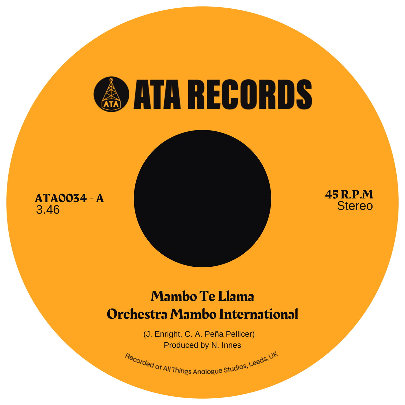 Pre Order - Mambo Te Llama - Orchestra Mambo International - ATA Records  - 7" Last 1