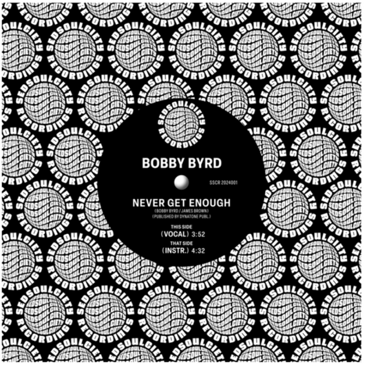 Pre Order - BOBBY BYRD - NEVER GET ENOUGH / INSTRUMENTAL - 7" Single