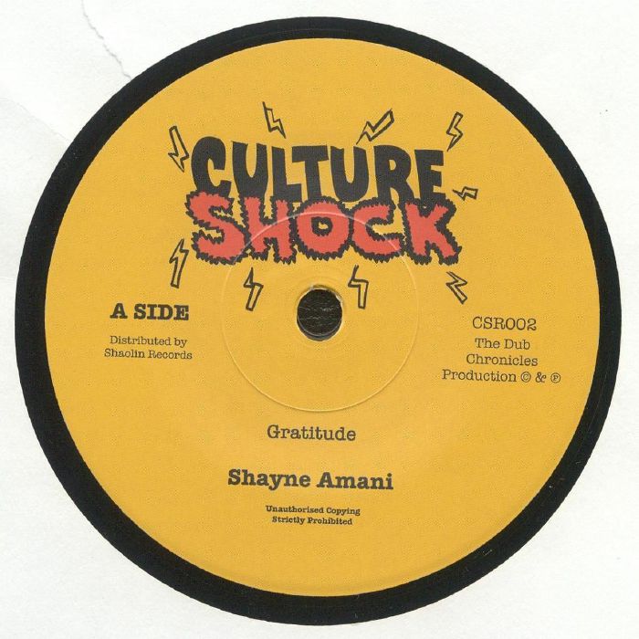 Pre Order - Shayne AMANI - Gratitude - Culture Shock - 7" Last 3