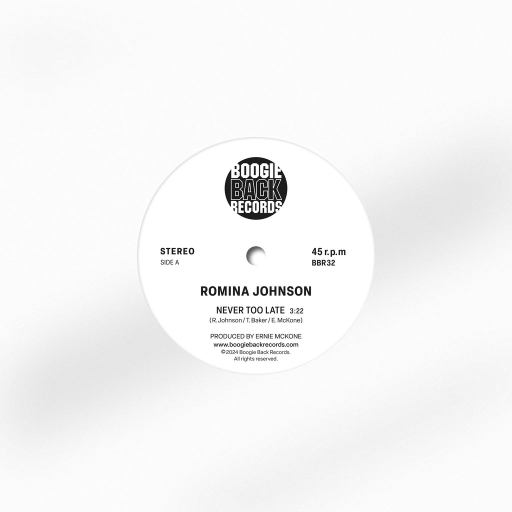 Pre Order - Romina Johnson - Never Too Late / The Two of Us - 7"