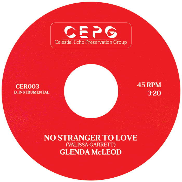 CER003 - Glenda Mcleod - No Stranger To Love - Celestial Echo -  7" Single - Last 1
