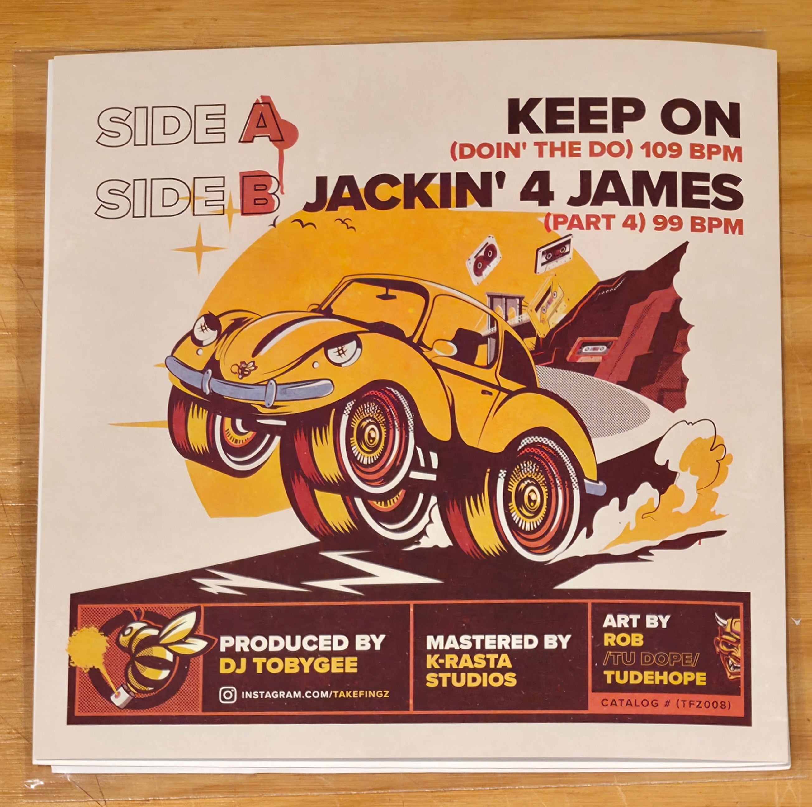 Take Fingz 08 -  DJ TOBY GEE - Keep on / Jackin' 4 James - 7"