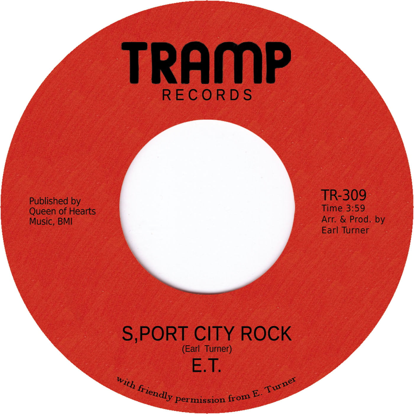 S'Port City Rock / Sunshine - Earl Turner - Tramp Records - 7" Last 1