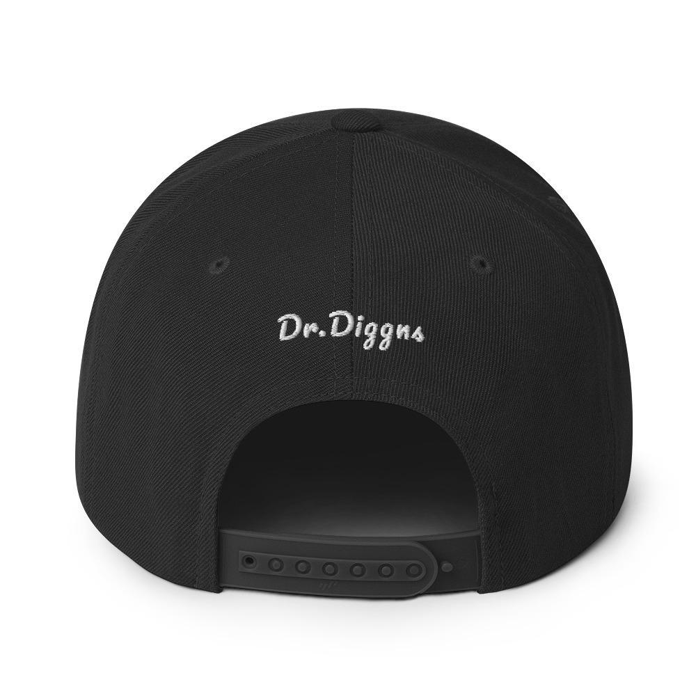 Diggn - Embroidered Snapback Hat - Black